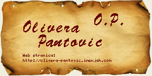 Olivera Pantović vizit kartica